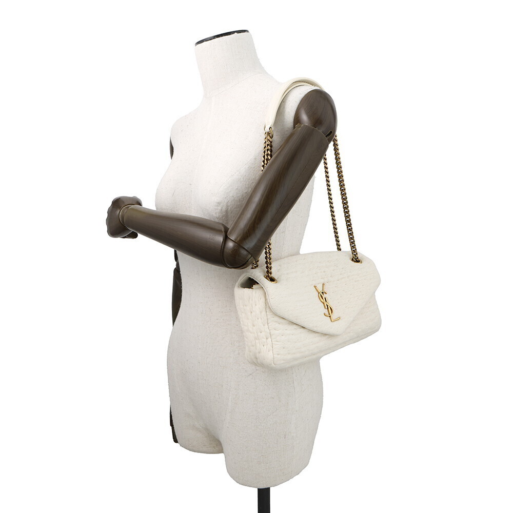 Saint Laurent Paris Chain Shoulder Bag Calypso White - Picture 4 of 12